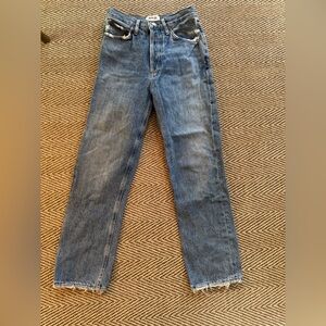 Agolde Riley High Rise Straight Crop Jeans in Frequency Size 25